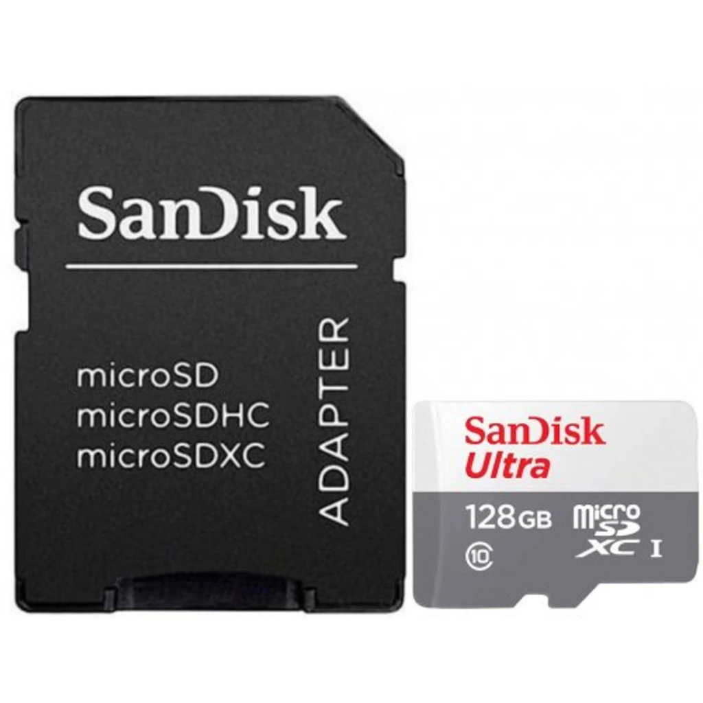 Карта пам'яті SanDisk 128 GB microSDHC UHS-I Ultra + SD adapter (SDSQUNR-128G-GN3MA)