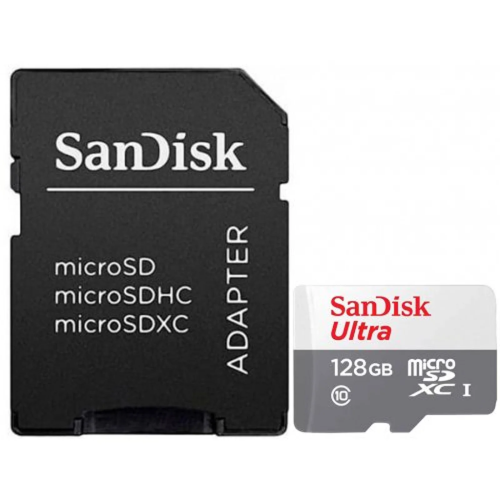Карта пам'яті SanDisk 128 GB microSDHC UHS-I Ultra + SD adapter (SDSQUNR-128G-GN3MA)