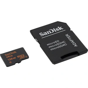 Карта памяти SanDisk 128 GB microSDXC UHS-I Ultra + SD adapter SDSQUNC-128G-GN6MA