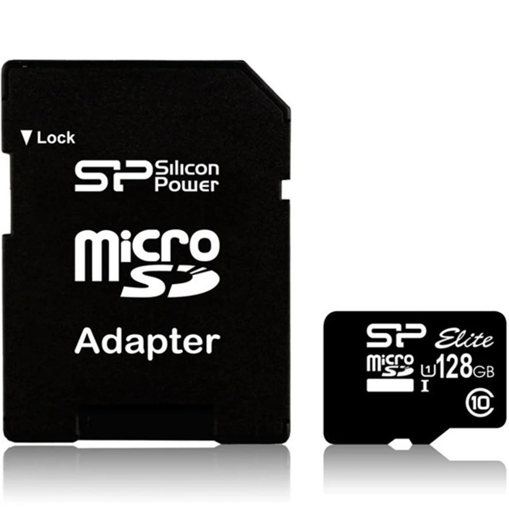 Карта памяти Silicon Power 128 GB microSDXC UHS-I Elite + SD adapter SP128GBSTXBU1V10-SP