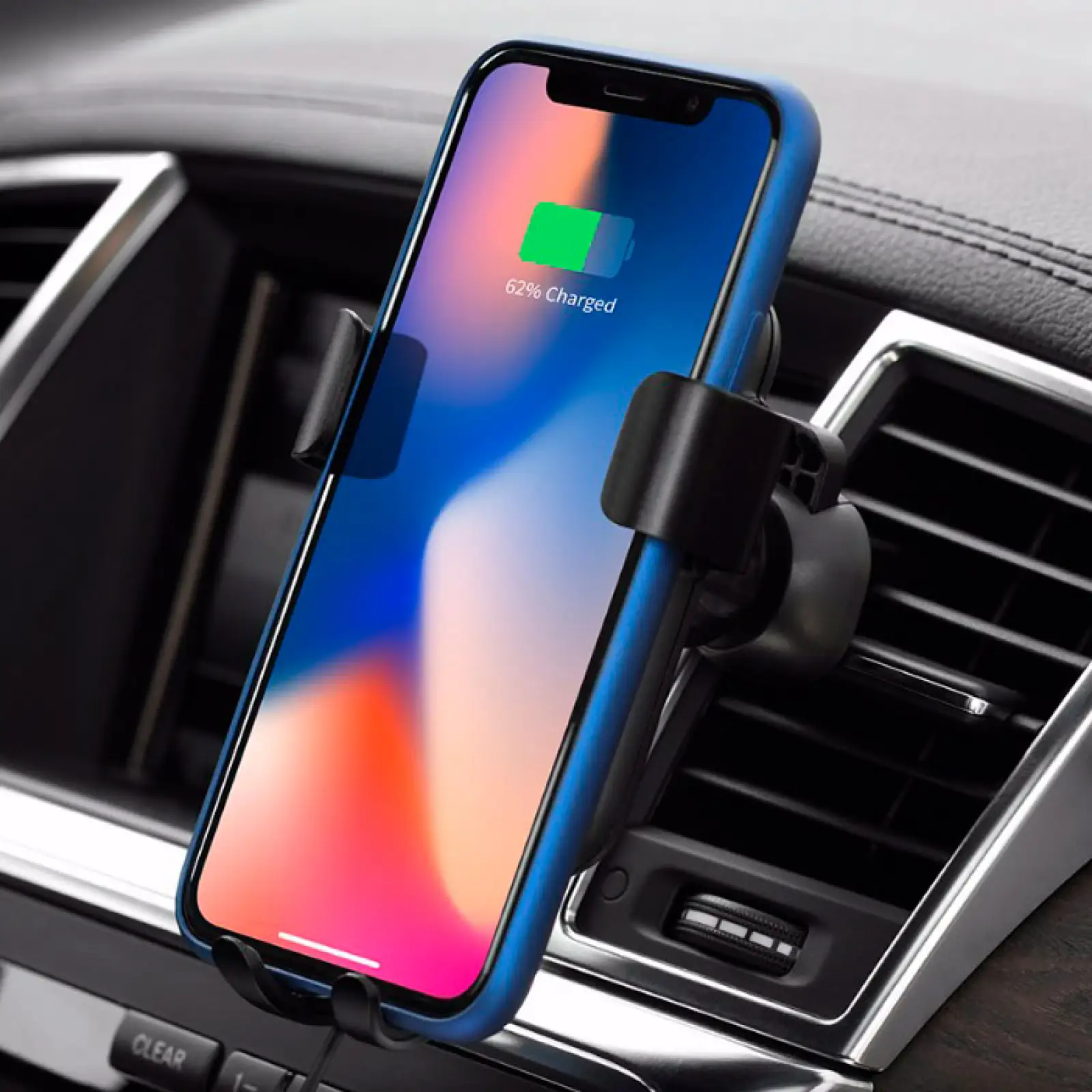 Автотримач Hoco Car Mount CW12 + Wireless Fast Charger Black