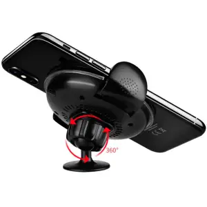 Автотримач Hoco Car Mount CW4 + Wireless Fast Charger Black