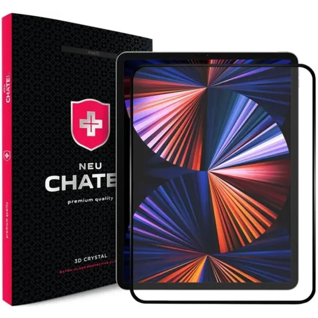 Защитное стекло +NEU Chatel Corning Gorilla Glass Front Black для iPad Pro 12.9 2018/2020/2021