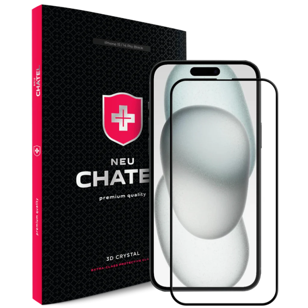 Защитное стекло +NEU Chatel Corning Gorilla Glass with Mesh for iPhone 16 Pro Max Front Black