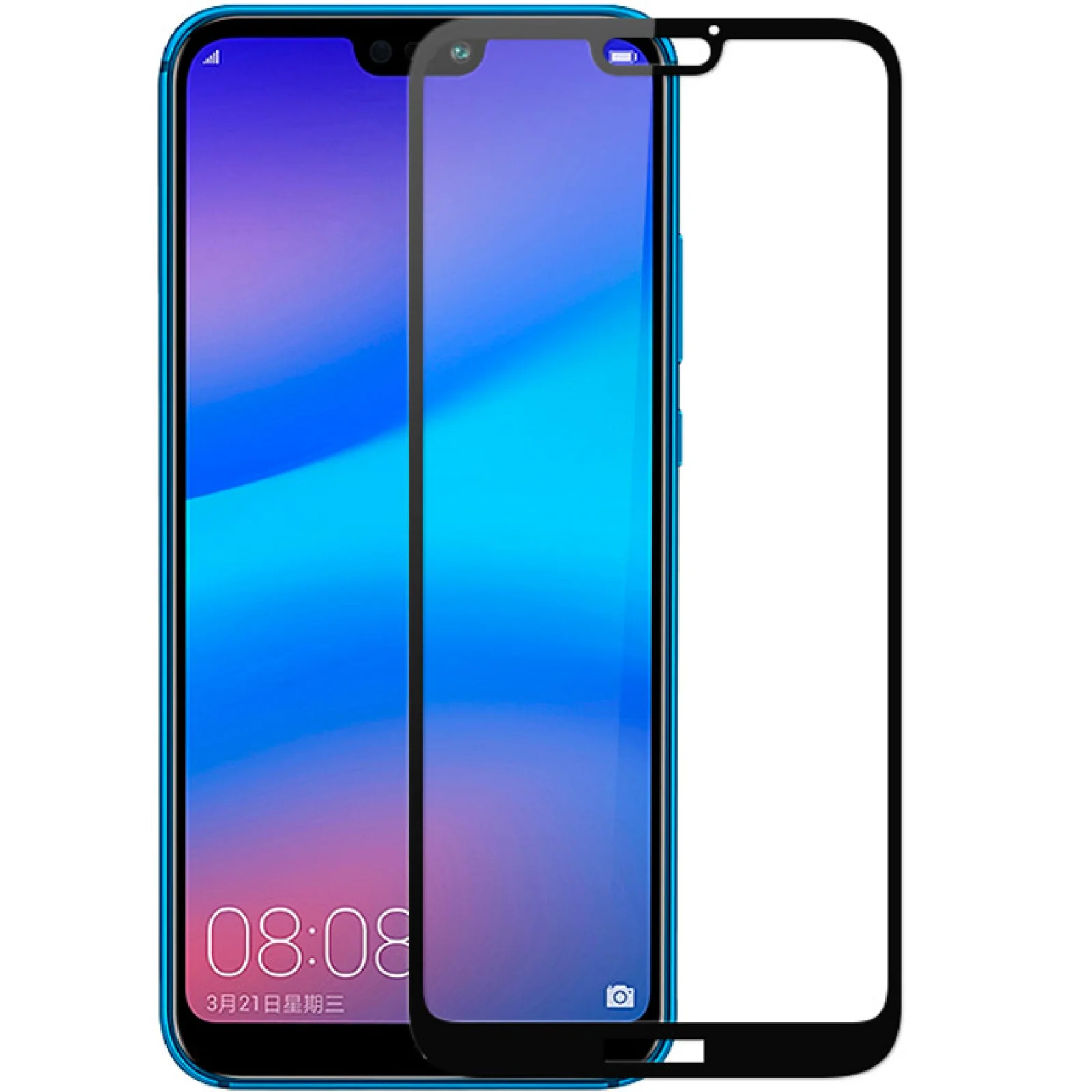 Захисне скло Full Glue Black для Huawei P20 Lite