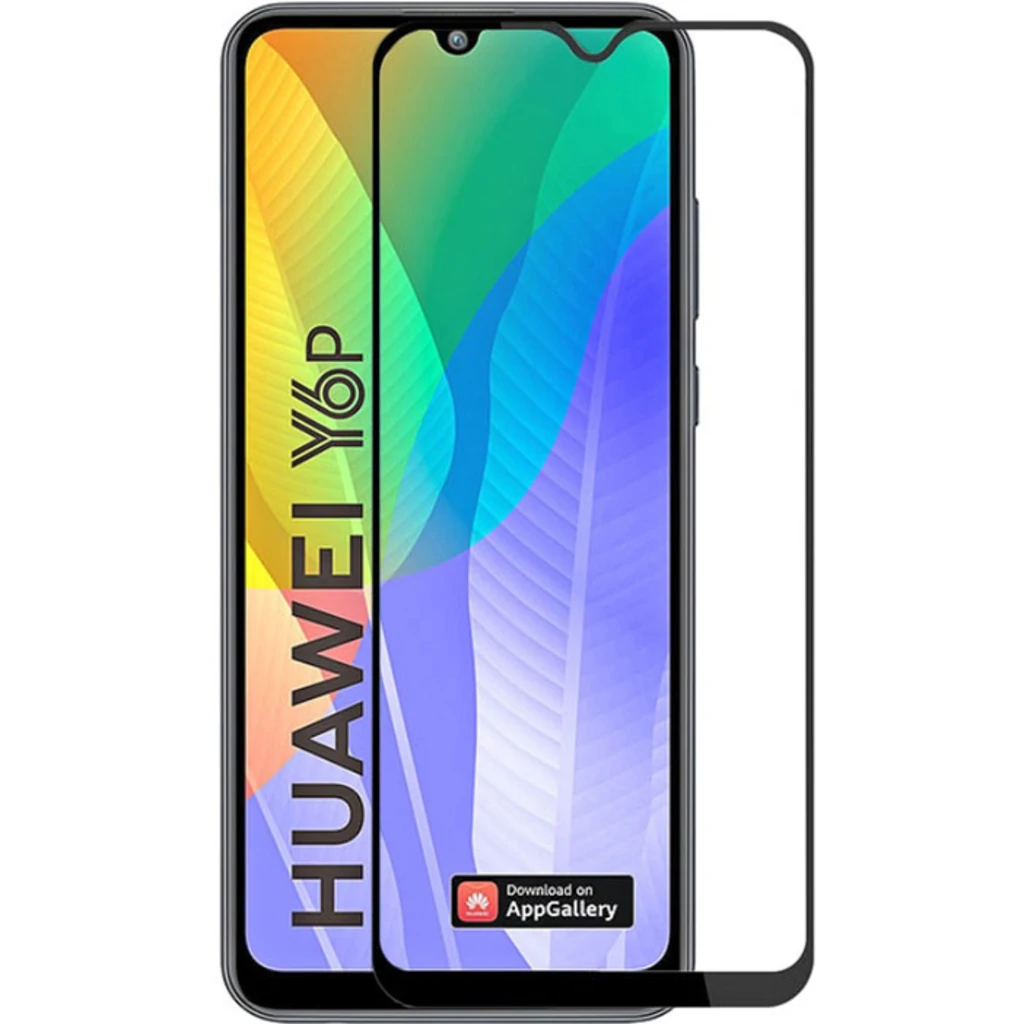 Защитное стекло Full Glue Black для Huawei Y6p