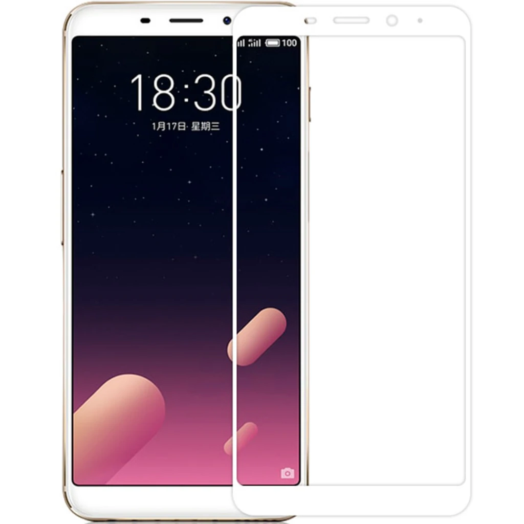 Захисне скло Full Screen White для Meizu M6s