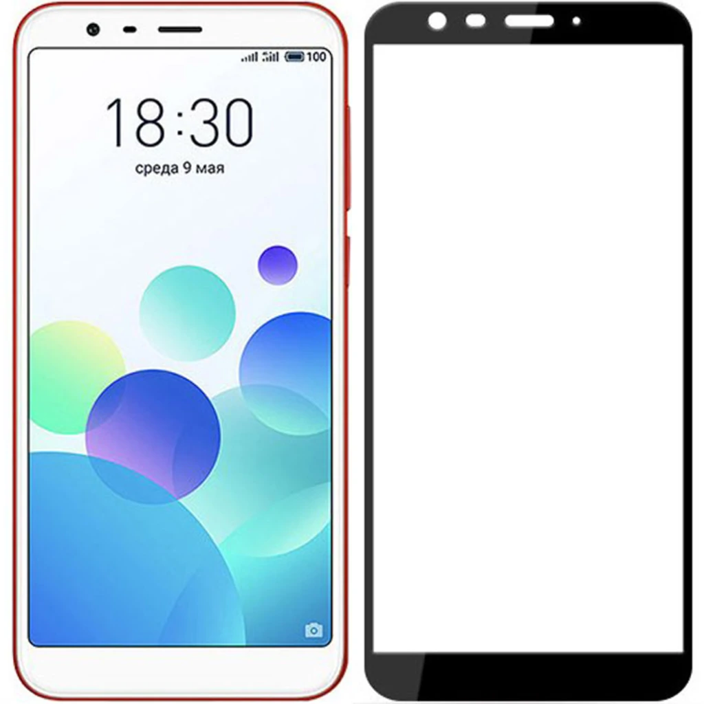 Захисне скло Full Screen Black для Meizu M8c