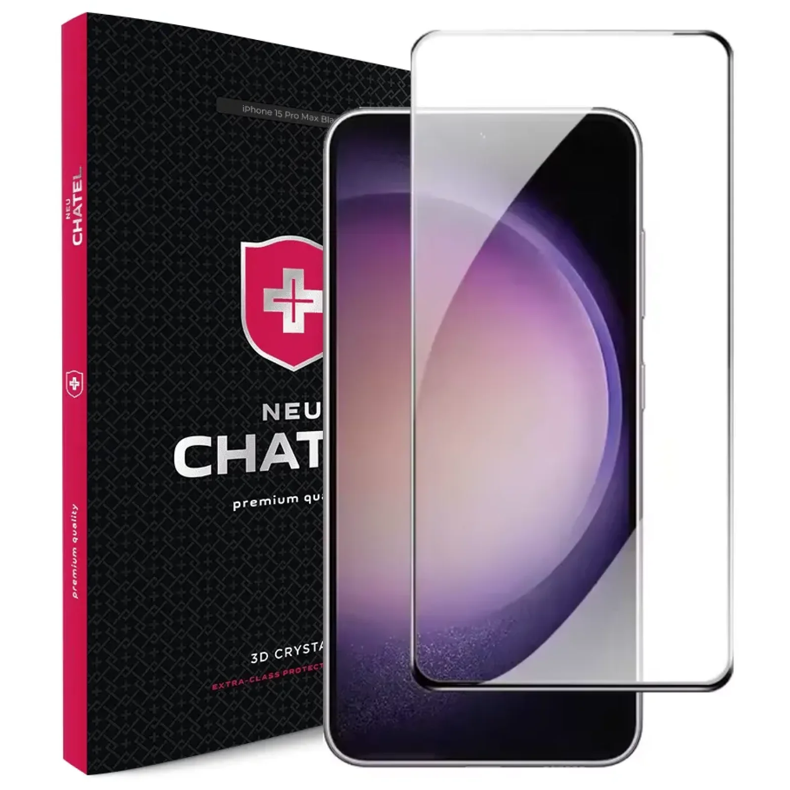 Защитное стекло +NEU Chatel Ultra Clear Anti-Reflective HD Glass для Samsung Galaxy S24, Samsung Galaxy S25 Front Black