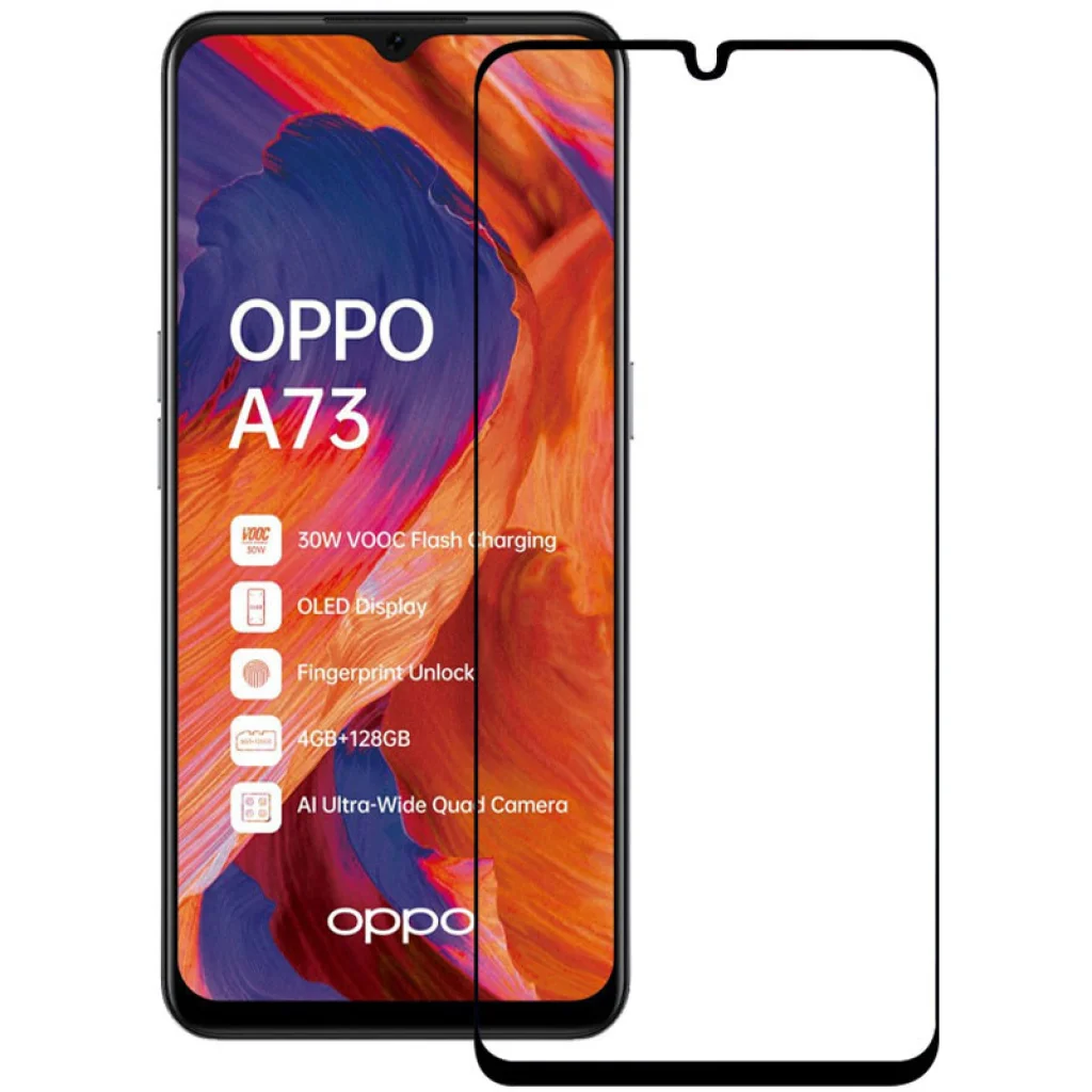 Захисне скло Full Glue 3D Black для Oppo A73