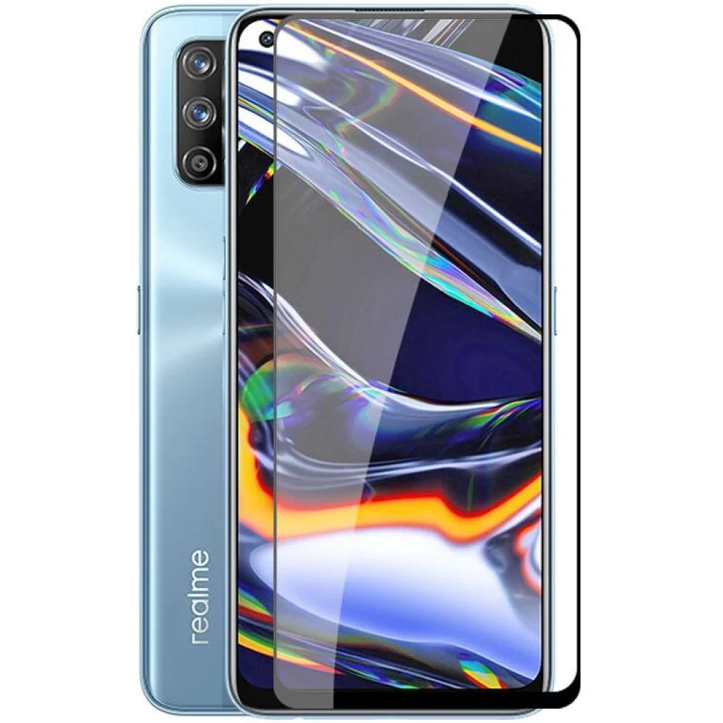 Захисне скло 5D Full Glue Black для Realme 7 Pro