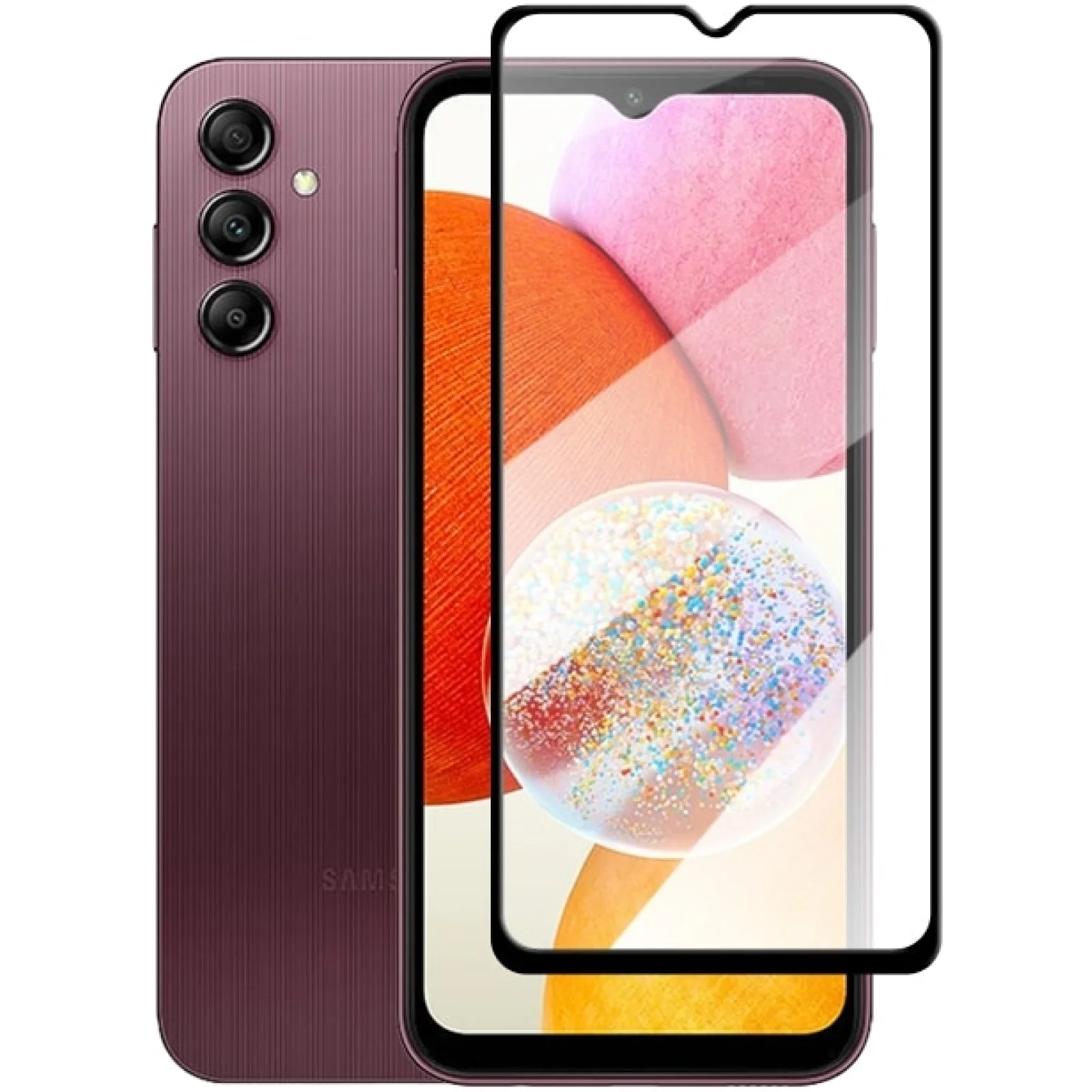 Защитное стекло Full Glue 5D Black для Samsung Galaxy A14 SM-A145