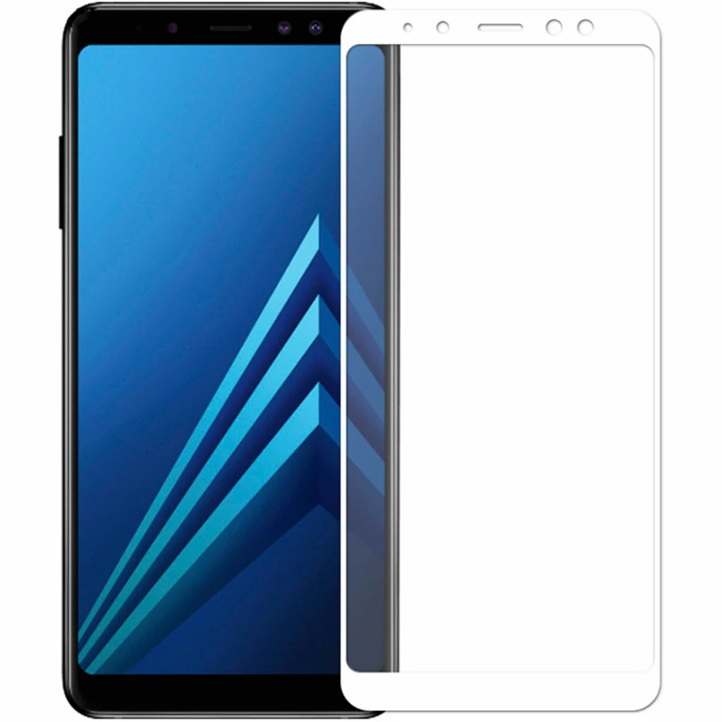 Захисне скло Full Screen White для Samsung Galaxy A8 Plus 2018 (SM-A730)