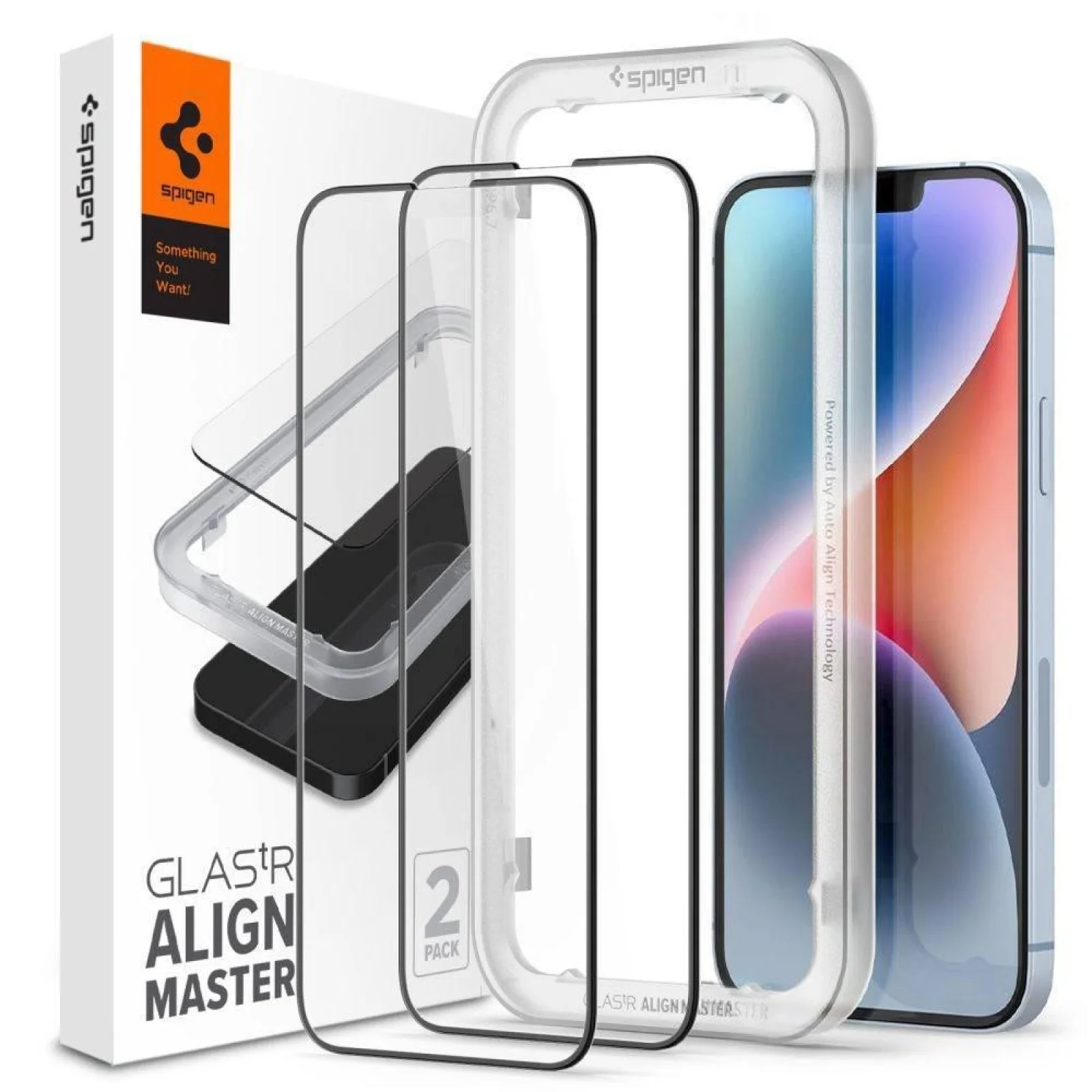 Защитное стекло Spigen tR Align Master FC 2 Pack Black для iPhone 13, iPhone 13 Pro (AGL03387)