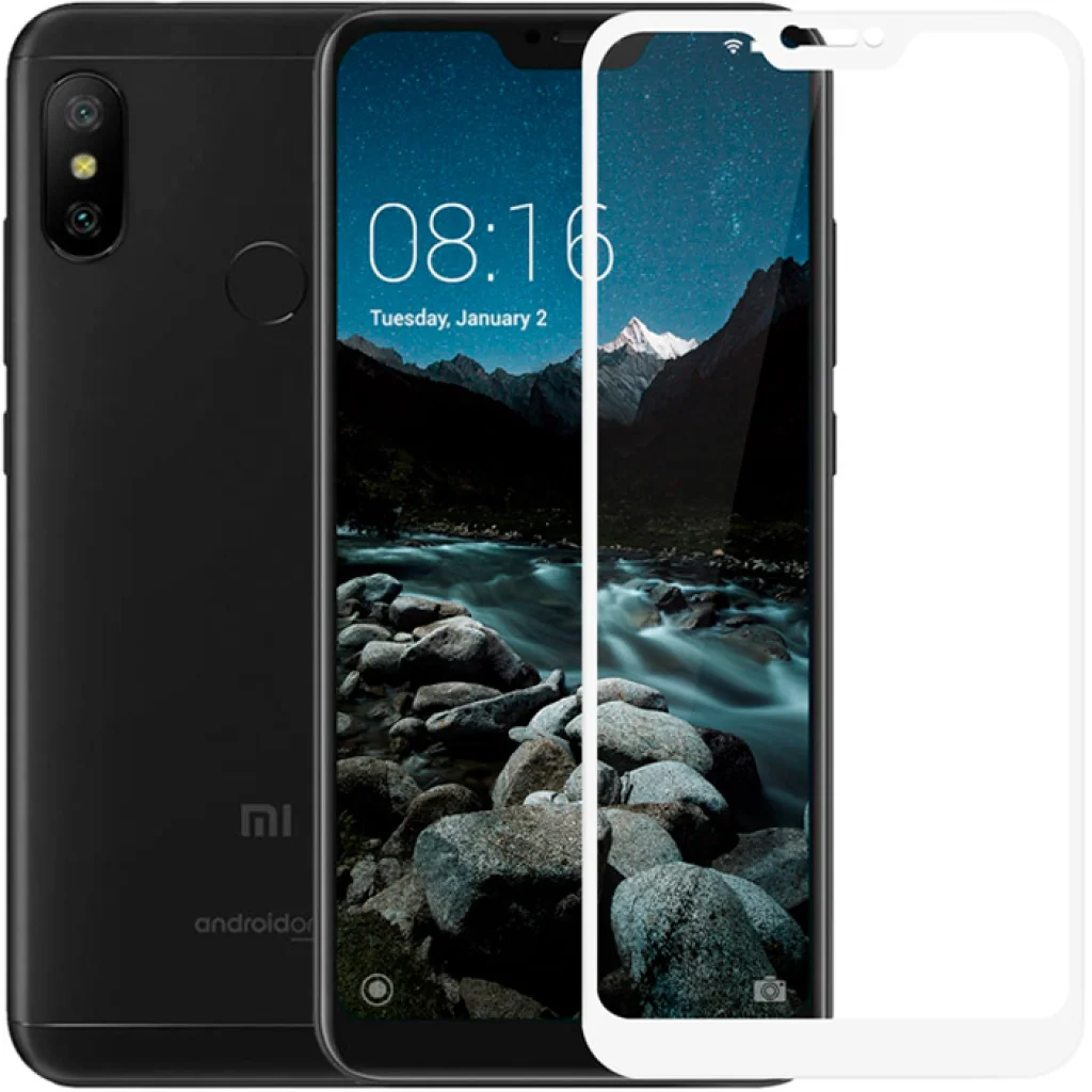 Защитное стекло Full Screen White для Xiaomi Mi A2 Lite, Xiaomi Redmi 6 Pro