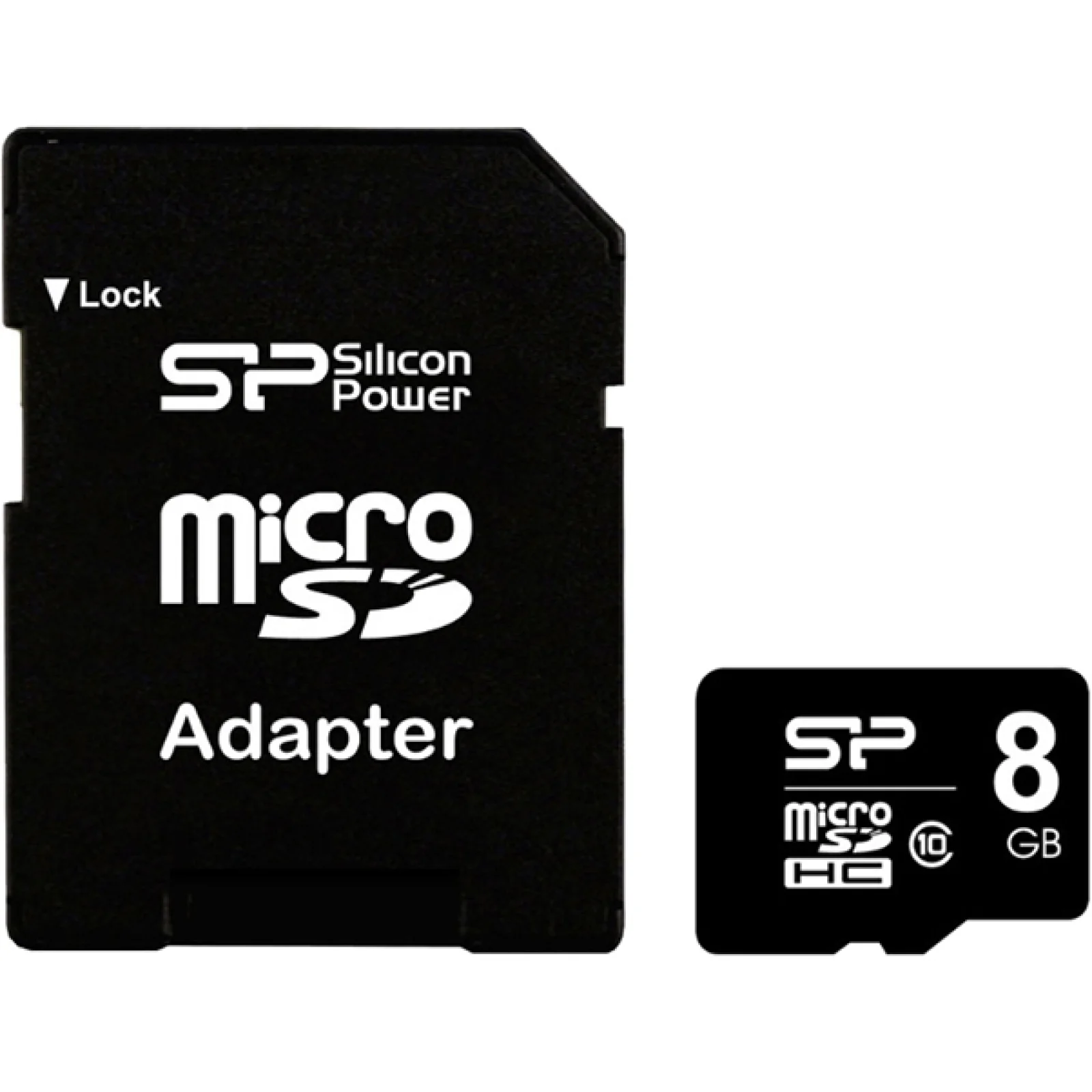 Карта памяти Silicon Power 8 GB microSDHC Class 10 + SD adapter SP008GBSTH010V10-SP