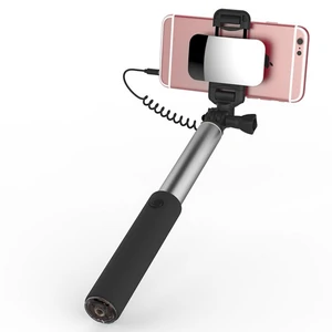 Цвет: Серый - Монопод Rock Selfie Stick Mini NEW Big Mirror 60cm AUX Gray (с зеркалом)