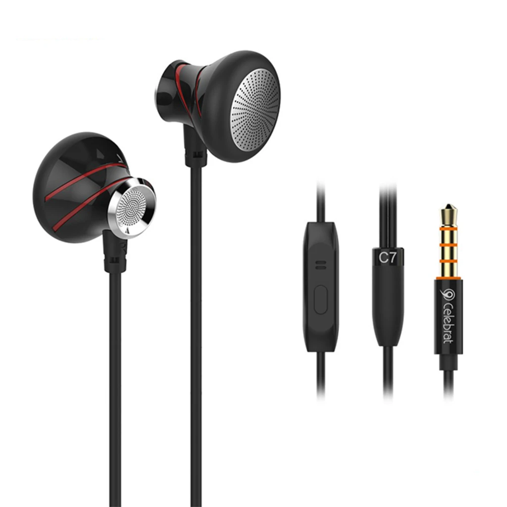 Наушники-вкладыши с микрофоном Yison C7 Black-Red