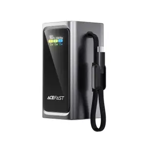 Зовнішній акумулятор ACEFAST M33 100W fast charging power bank with cable and TFT display 20 000 mAh Grey (6974316286363)
