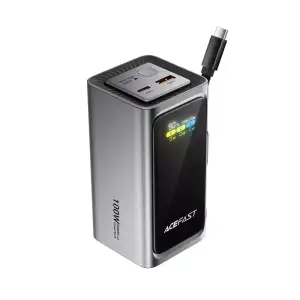 Зовнішній акумулятор ACEFAST M33 100W fast charging power bank with cable and TFT display 20 000 mAh Grey (6974316286363)