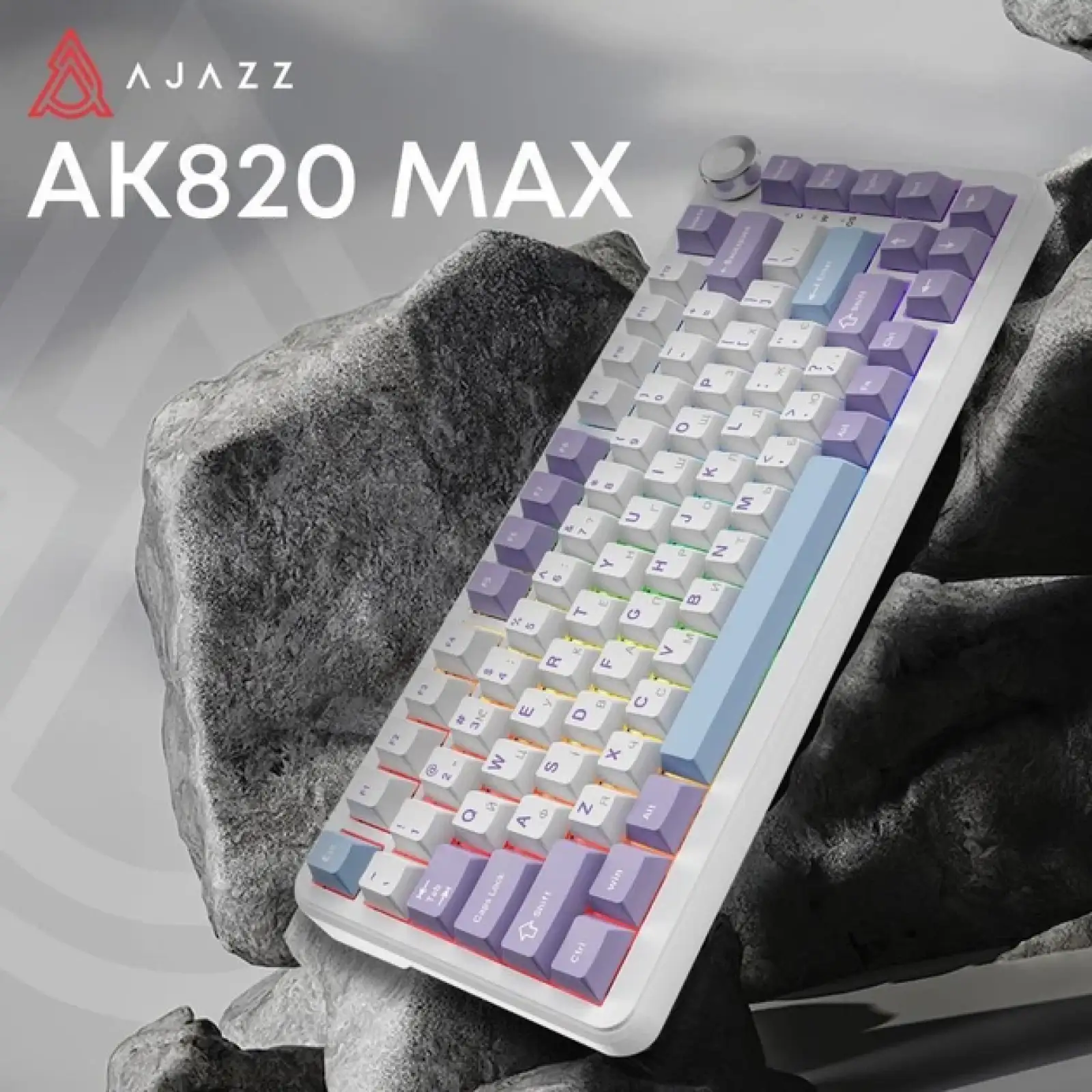 Клавиатура беспроводная Ajazz AK820 MAX Magnetic Switches Purple/White/Blue (AK820MAX-WM-PWB)