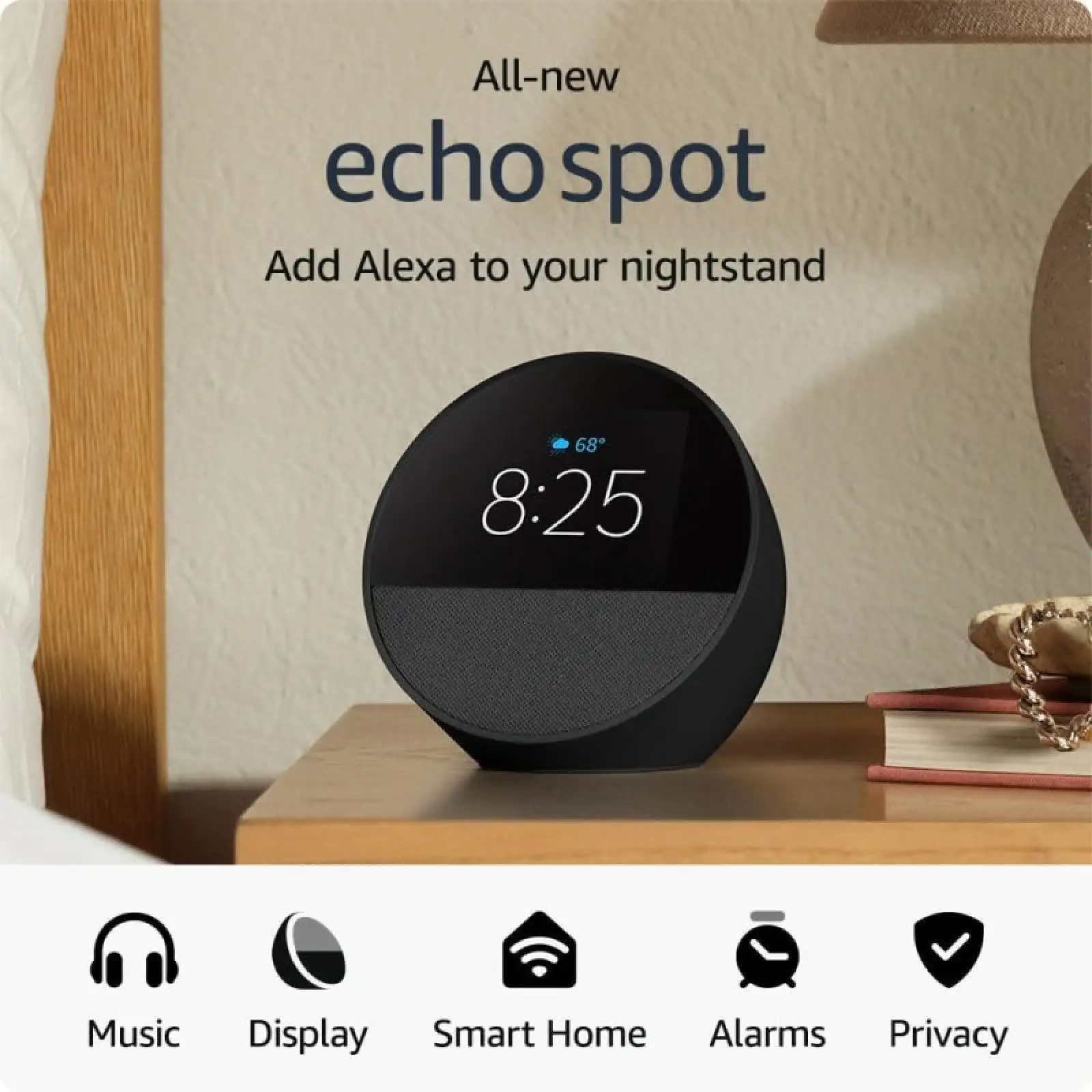 Розумна колонка Amazon Echo Spot 2024 Black