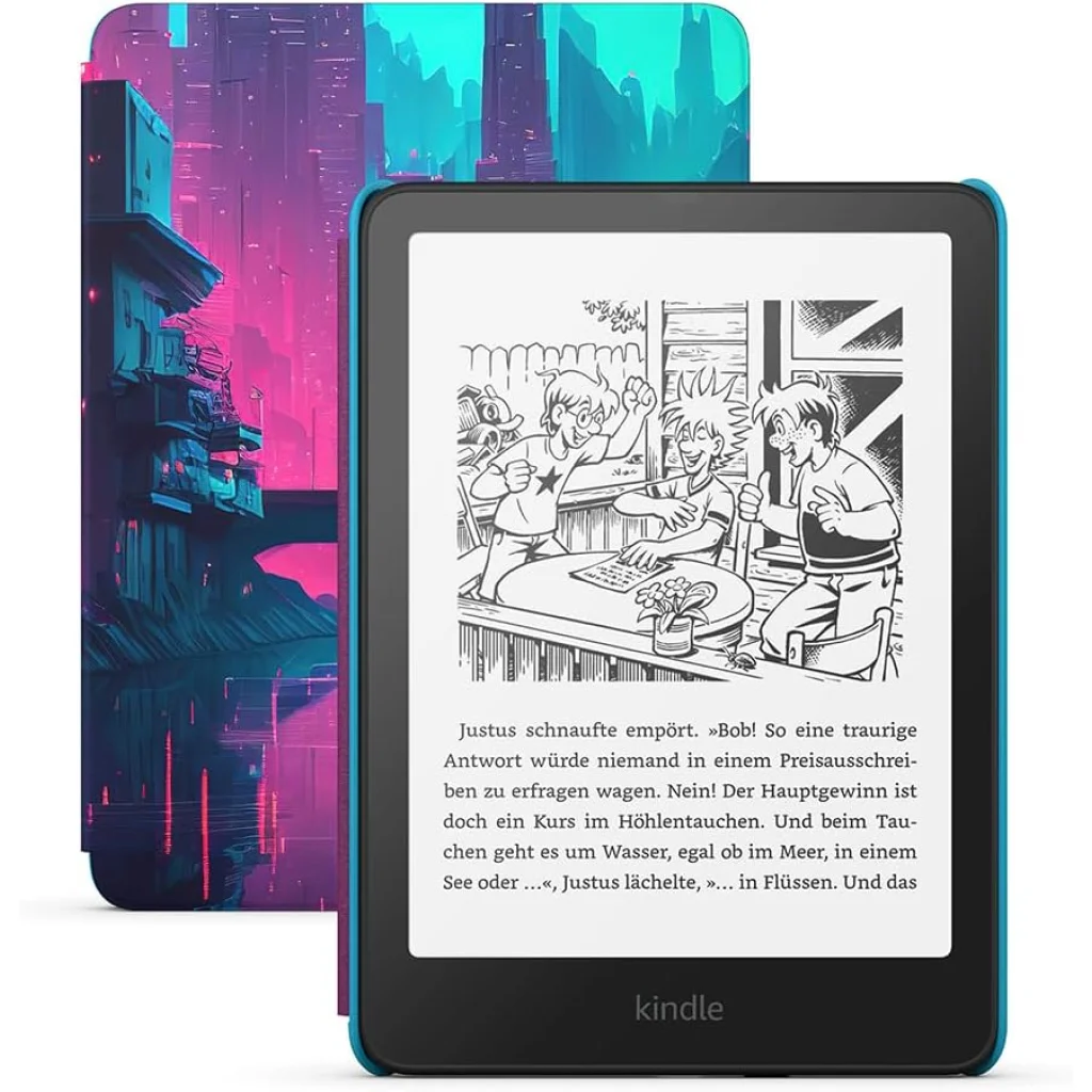 Електронна книга Amazon Kindle Paperwhite Kids 12th Gen. 16GB 2024 Black with Cyber City Cover