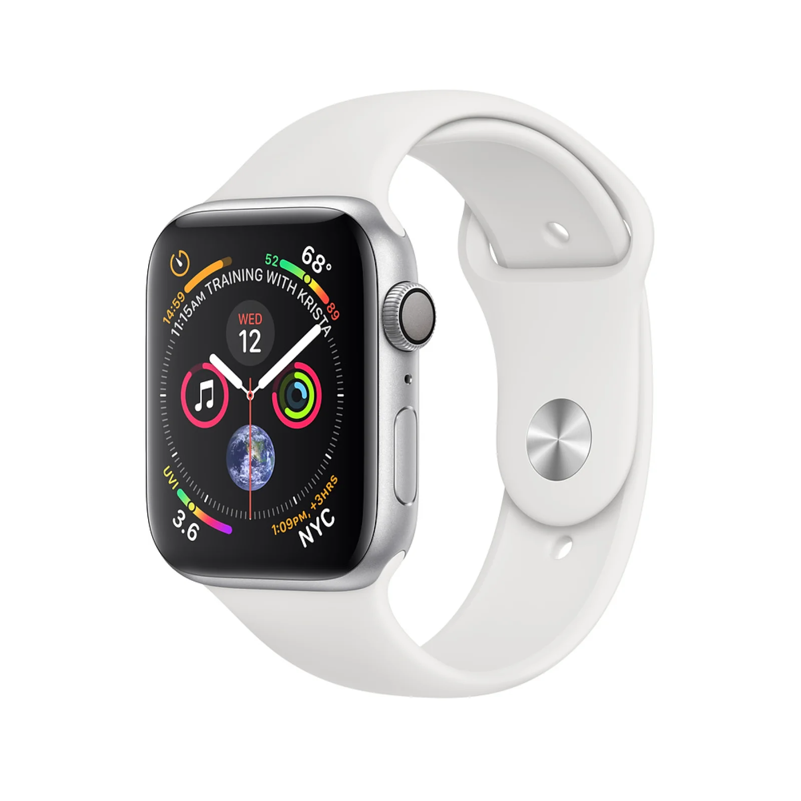 Apple Watch Series 4 GPS 40mm Silver Aluminum Case with White Sport Band (MU642)