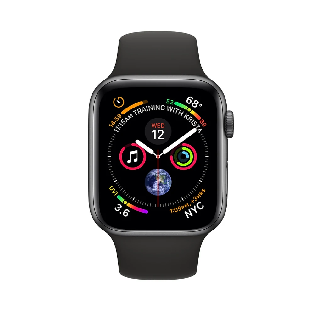 Apple Watch Series 4 GPS 40mm Space Gray Aluminum Case with Black Sport Band (MU662)