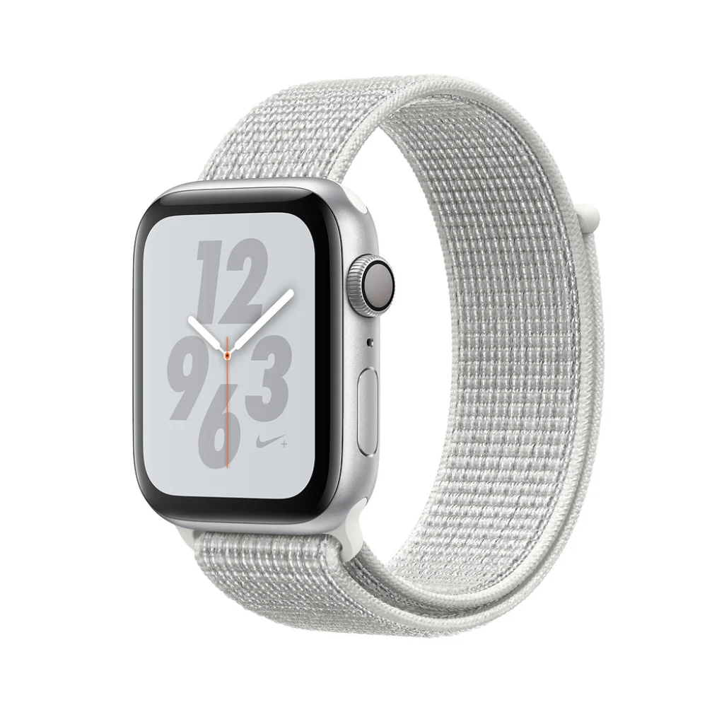 Apple Watch Nike+ Series 4 GPS 44mm Silver Aluminum Case with Summit White Nike Sport Loop (MU7H2)