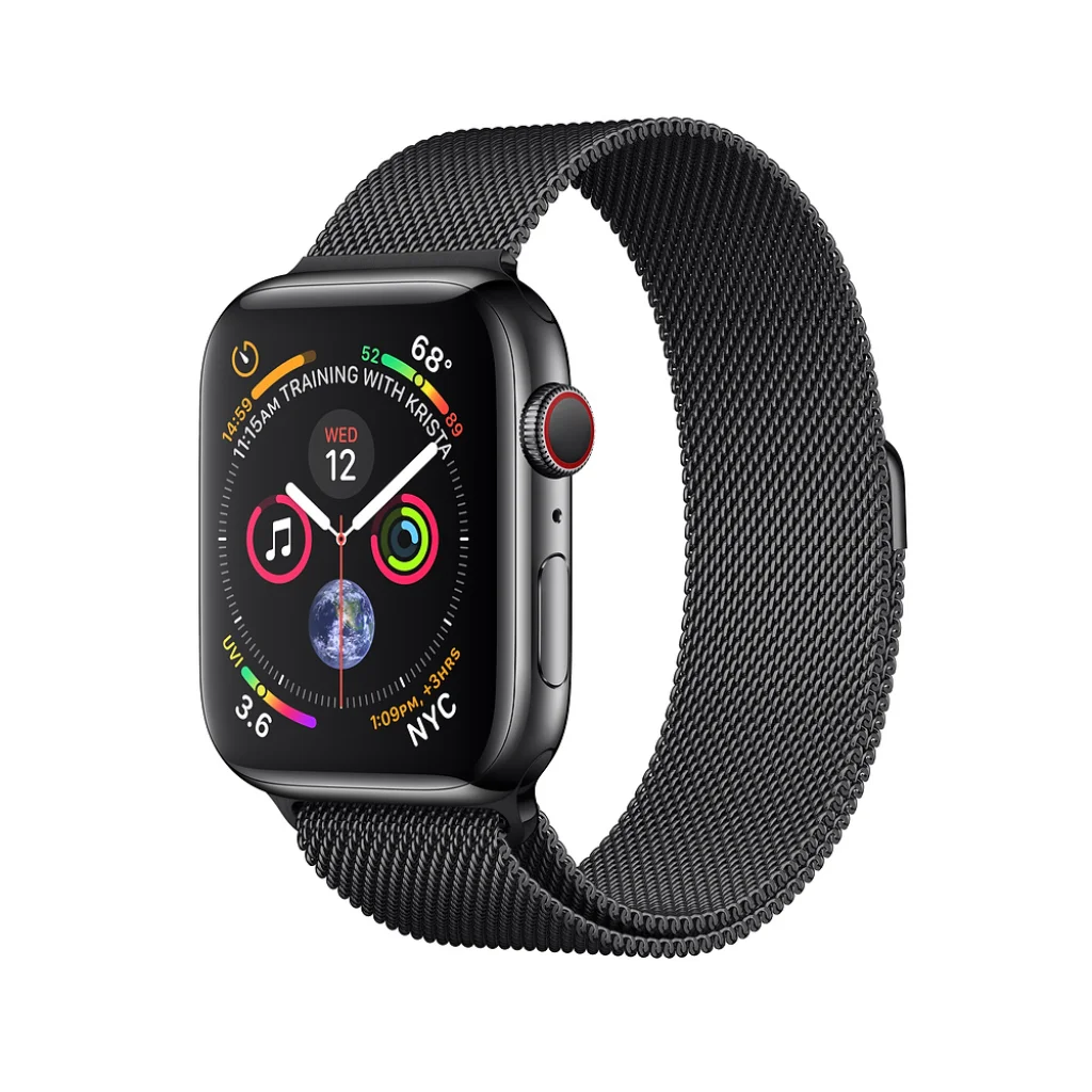 Apple Watch Series 4 GPS + Cellular 40mm Space Black Stainless Steel Case with Space Black Milanese Loop (MTUQ2)