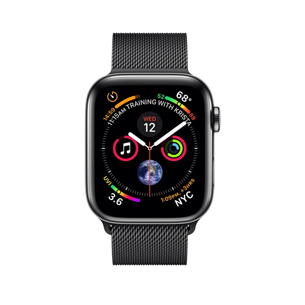 Apple Watch Series 4 GPS + Cellular 40mm Space Black Stainless Steel Case with Space Black Milanese Loop (MTUQ2)