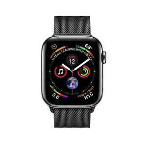 Apple Watch Series 4 GPS + Cellular 40mm Space Black Stainless Steel Case with Space Black Milanese Loop (MTUQ2)