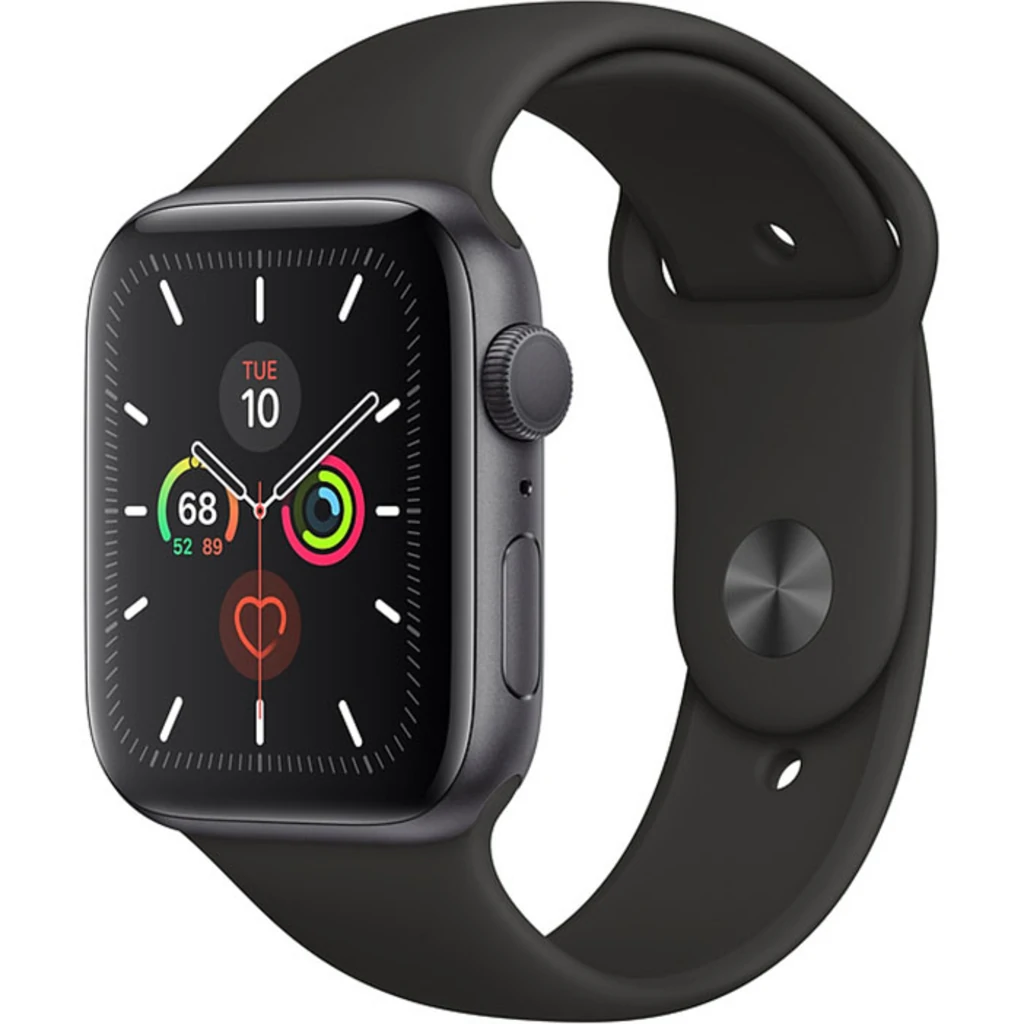 Apple Watch Series 5 GPS 44mm Space Gray Aluminum Case with Black Sport Band (MWVF2)