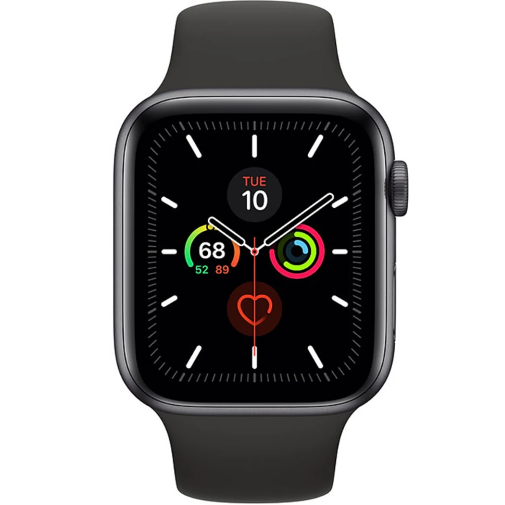 Apple Watch Series 5 GPS 44mm Space Gray Aluminum Case with Black Sport Band (MWVF2)