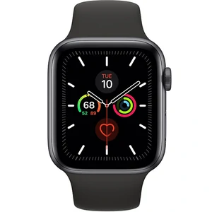 Apple Watch Series 5 GPS 44mm Space Gray Aluminum Case with Black Sport Band (MWVF2)