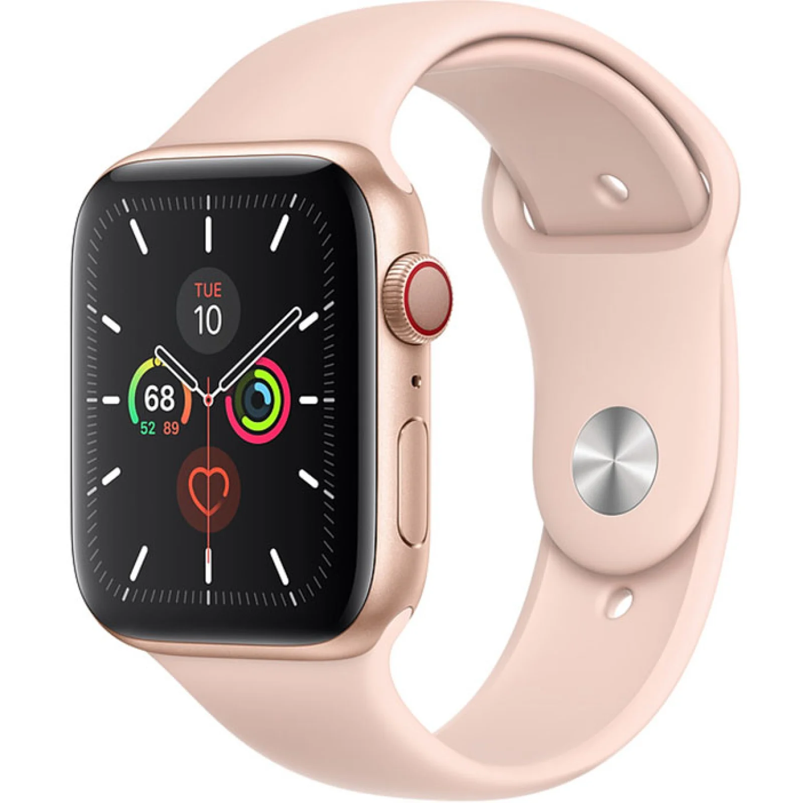 Apple Watch Series 5 GPS + LTE 44mm Gold Aluminum Case with Pink Sand Sport Band (MWW02)