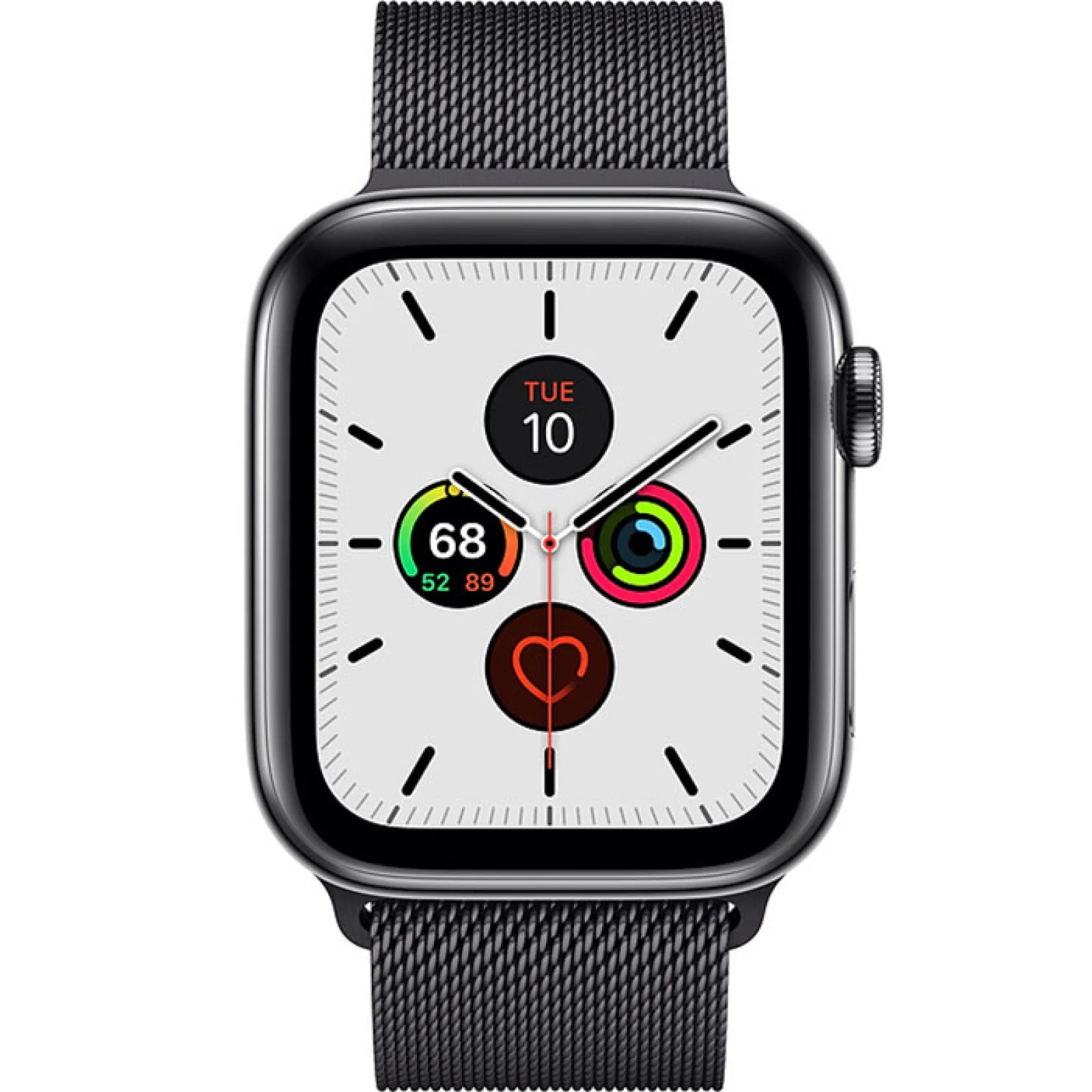 Apple Watch Series 5 GPS + LTE 44mm Space Black Stainless Steel Case with Black Milanese Loop (MWW82, MWWL2)