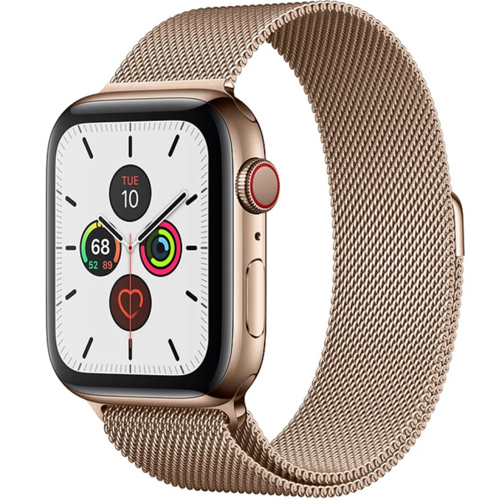 Apple Watch Series 5 GPS + LTE 44mm Gold Stainless Steel Case with Gold Milanese Loop (MWW62, MWWJ2)