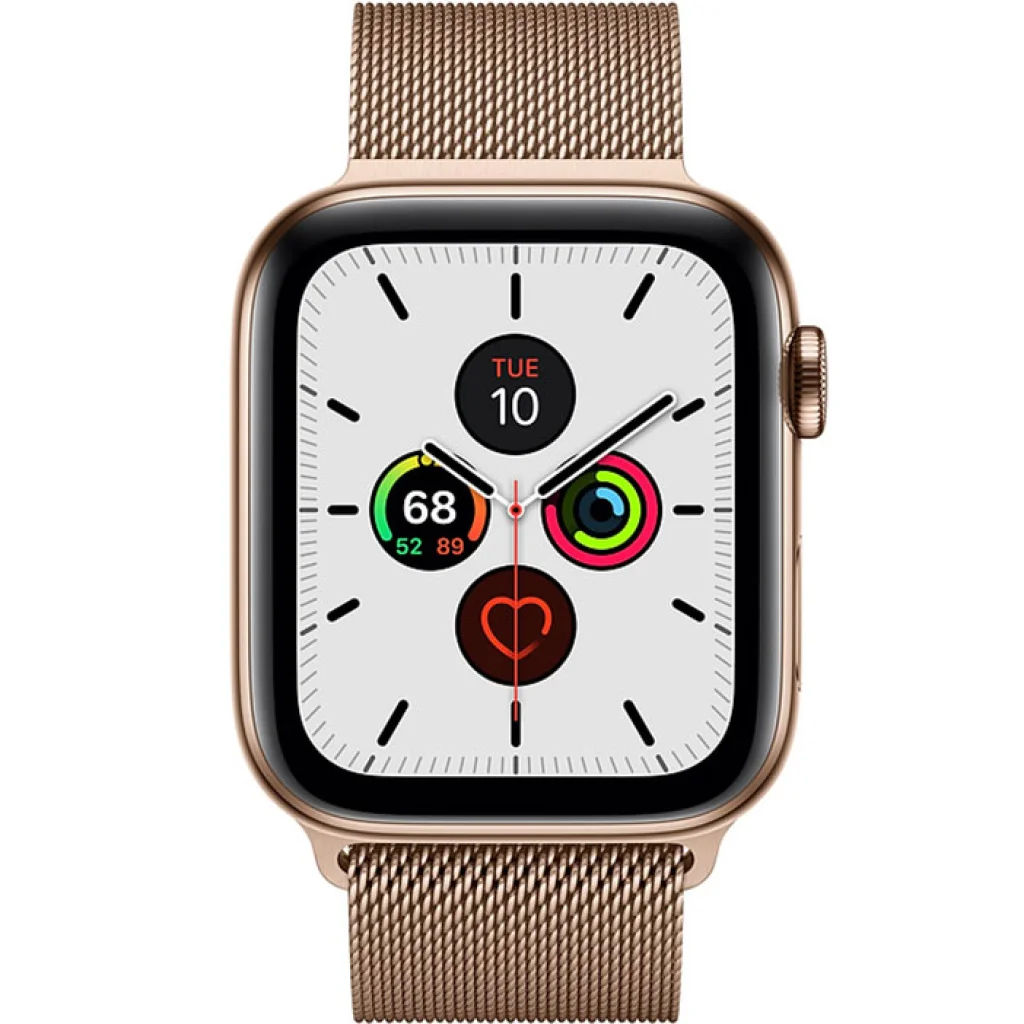 Apple Watch Series 5 GPS + LTE 44mm Gold Stainless Steel Case with Gold Milanese Loop (MWW62, MWWJ2)