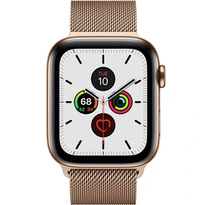Apple Watch Series 5 GPS + LTE 44mm Gold Stainless Steel Case with Gold Milanese Loop (MWW62, MWWJ2)