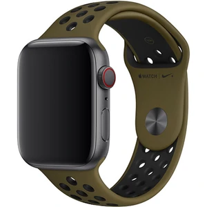 Колір: Зелений - Ремінець Apple Olive Flak/Black Nike Sport Band для Apple Watch 40mm (MTMV2)