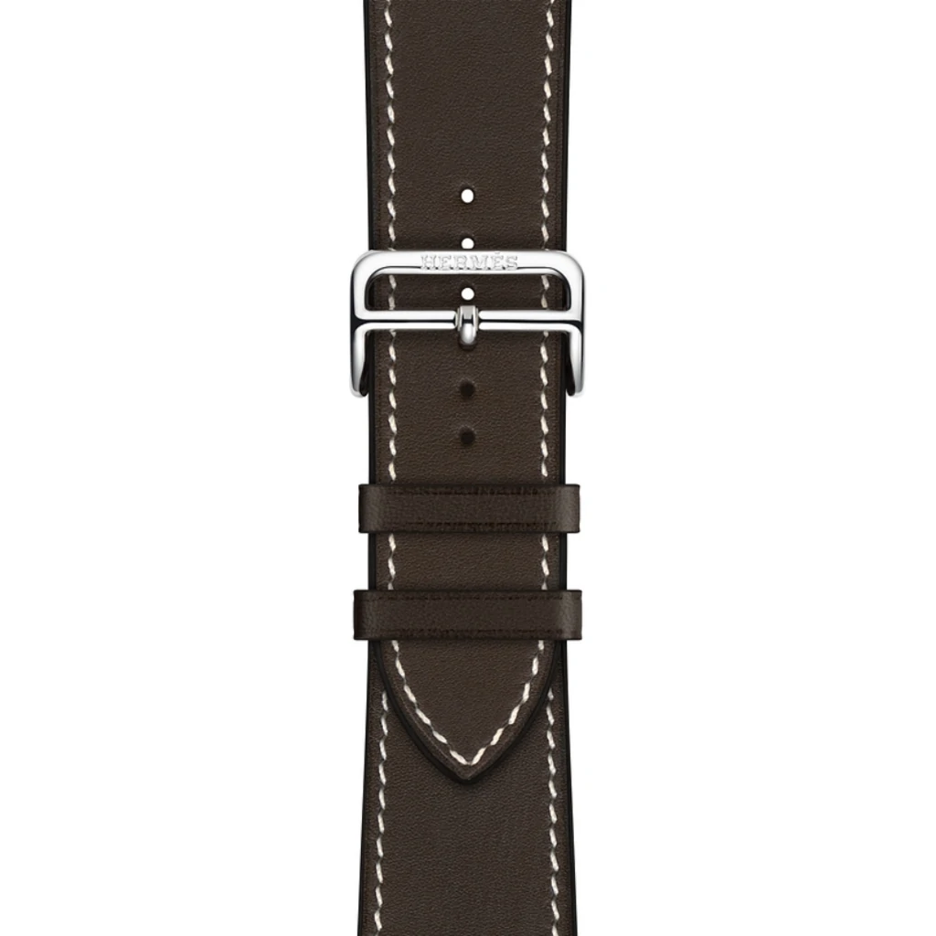 Ремінець Apple Ebene Barenia Leather Single Tour Deployment Buckle для Apple Watch Hermes 44mm (MTQG2)