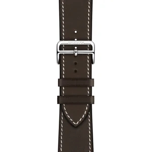 Ремінець Apple Ebene Barenia Leather Single Tour Deployment Buckle для Apple Watch Hermes 44mm (MTQG2)