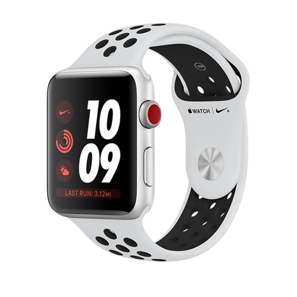 Apple Watch Nike+ Series 3 GPS + Cellular 42mm Silver Aluminum with Pure Platinum/Black Sport Band (MQLC2)