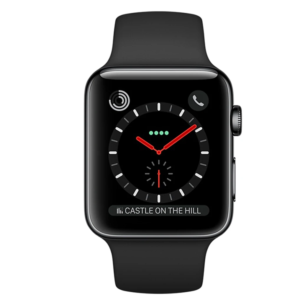 Apple Watch Series 3 GPS + Cellular 42mm Space Black Stainless Steel Case with Black Sport Band (MQM02)