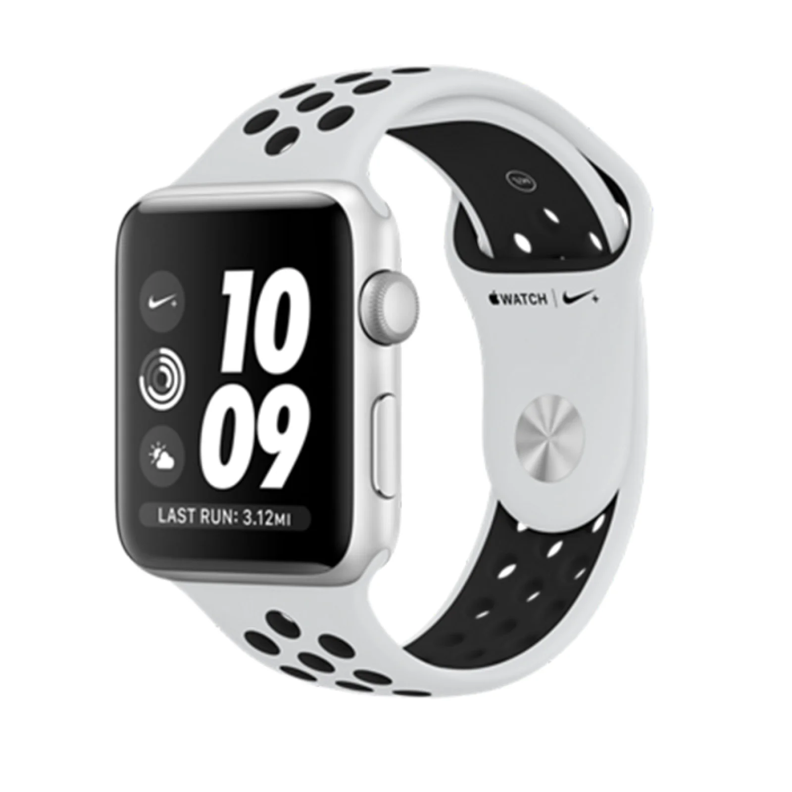 Apple Watch Nike+ Series 3 GPS 42mm Silver Aluminum with Pure Platinum/Black Sport Band (MQL32)