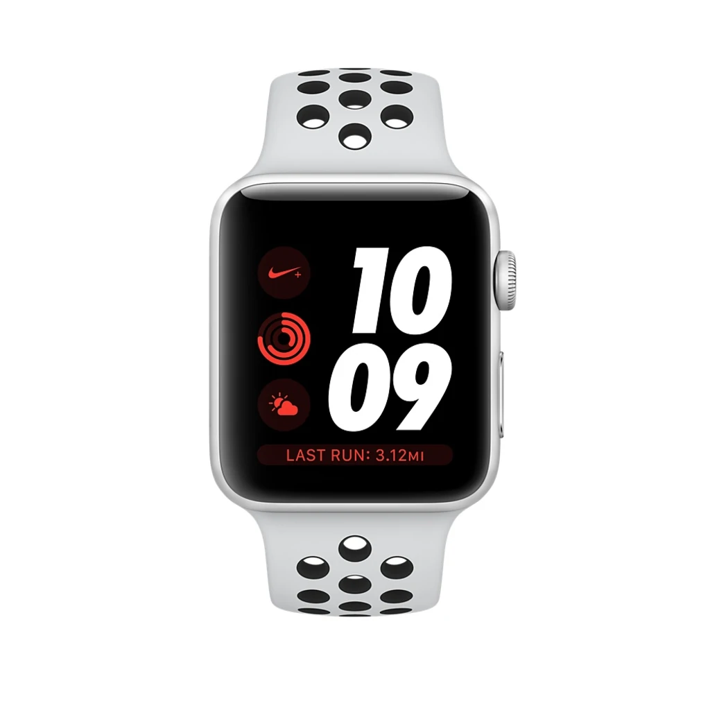 Apple Watch Nike+ Series 3 GPS + Cellular 42mm Silver Aluminum with Pure Platinum/Black Sport Band (MQLC2)