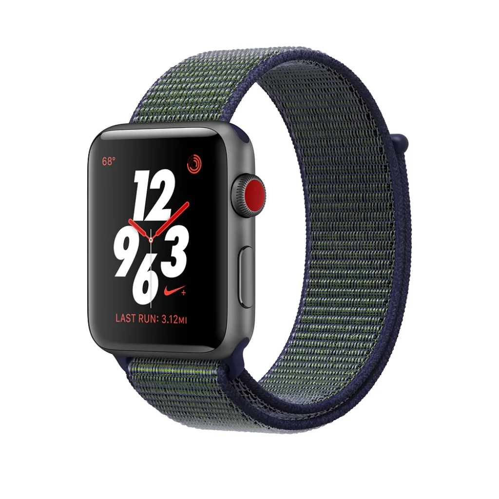 Apple Watch Nike+ Series 3 GPS + Cellular 38mm Space Gray Aluminum with Midnight Fog Nike Sport Loop (MQLA2)