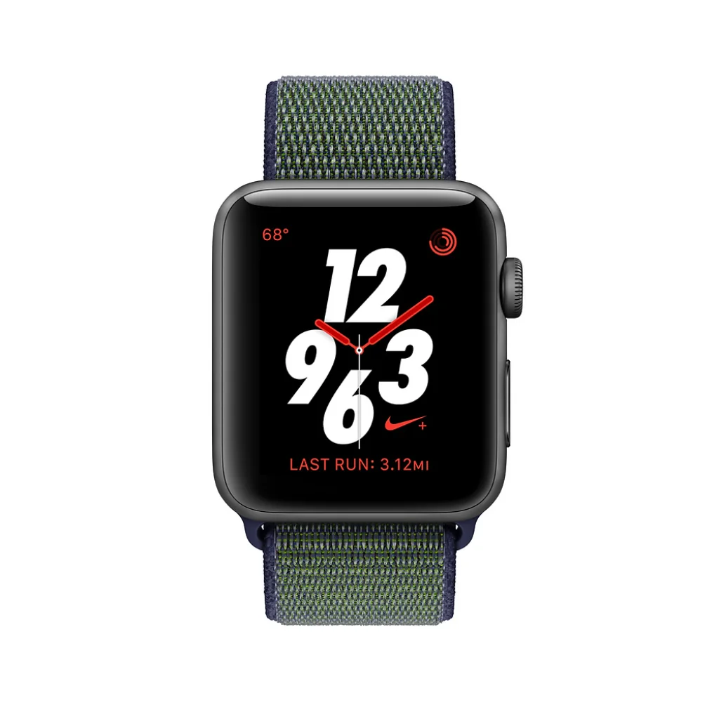 Apple Watch Nike+ Series 3 GPS + Cellular 38mm Space Gray Aluminum with Midnight Fog Nike Sport Loop (MQLA2)